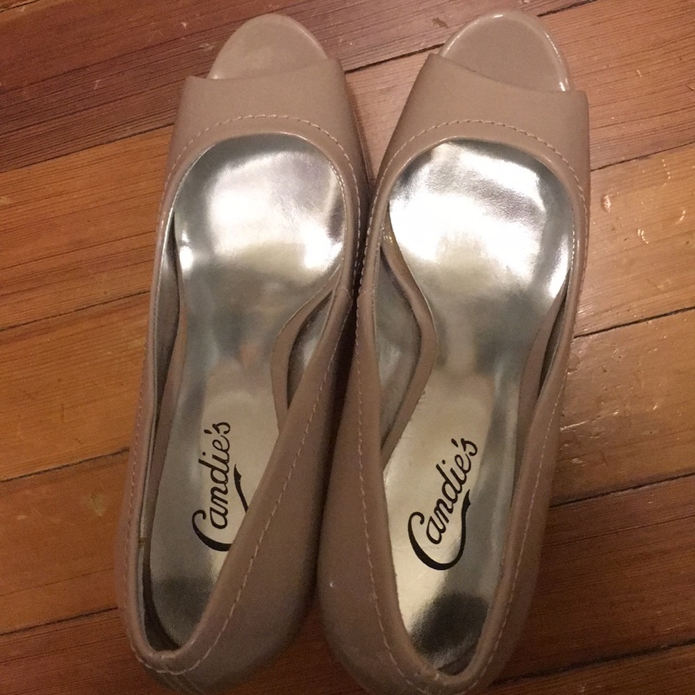 Nude Platform Heels - image 4